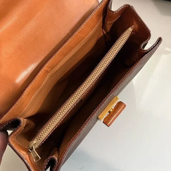 CELINE BROWN MACADAM PVC LEATHER HANDBAG - Picture 12 of 16